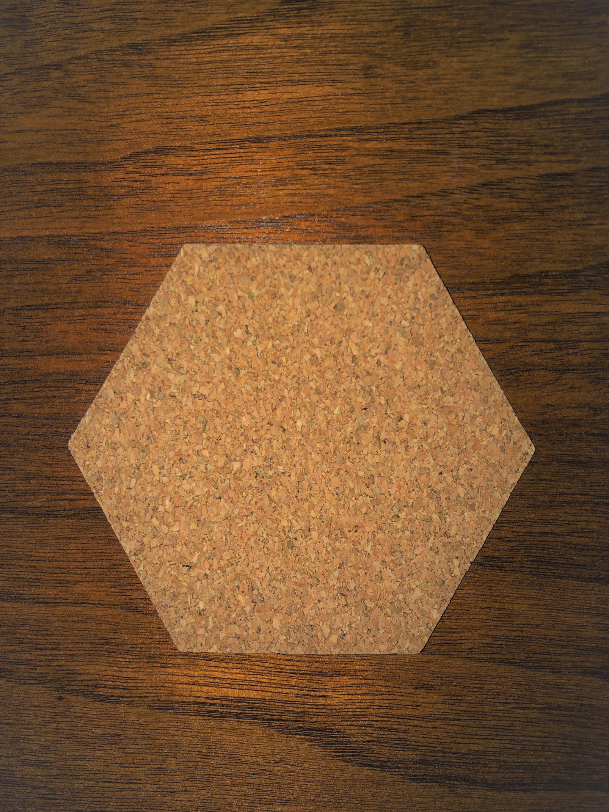 Adhesive Cork Hexagons- 3 7/8" x 3 3/8" (100 piece minimum)